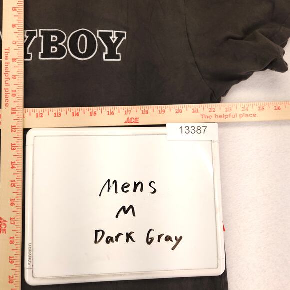 Playboy Graphic Casual Short Sleeve Crew Neck T Shirt Mens Size Medium M Gray - Picture 7 of 9